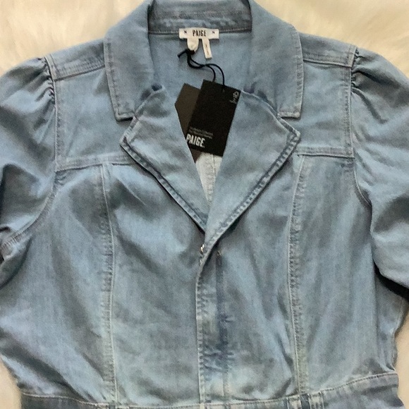 PAIGE Puff Sleeve Chambray Romper - Picture 11 of 16